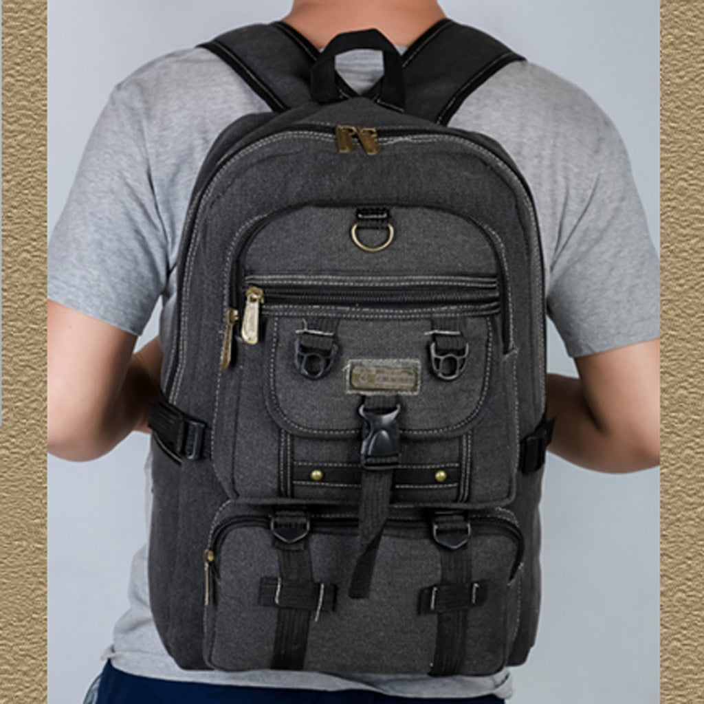 Casual Solid Canvas Outdoor Zipper Travel Bag