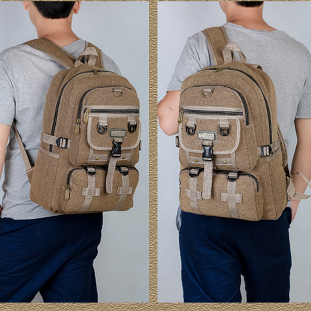 Casual Solid Canvas Outdoor Zipper Travel Bag